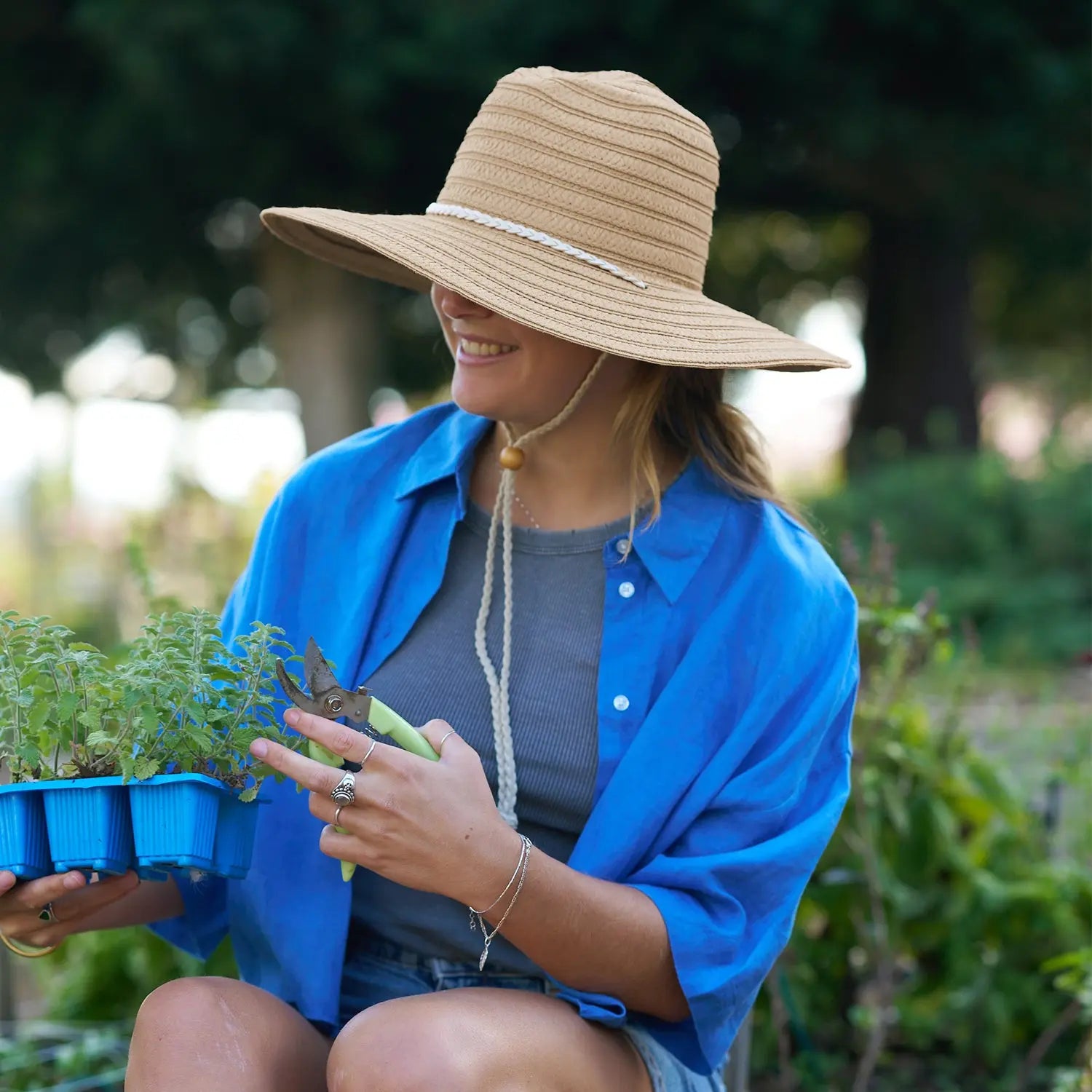 360FIVE Chapeau de tous les jours – Chapeau de soleil à large bord en paille de jardinage Aloe Fedora
