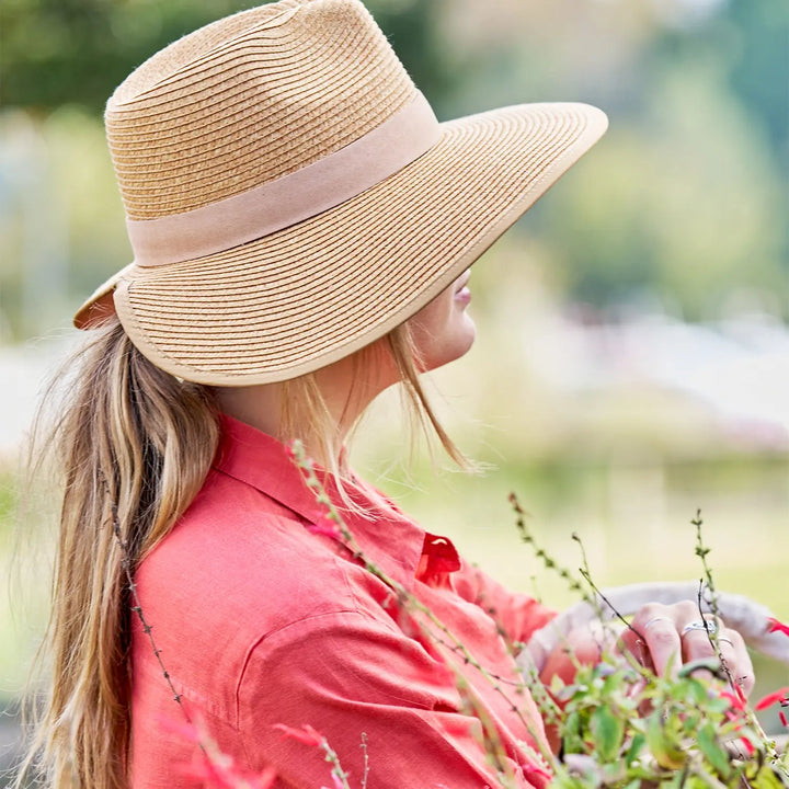 360FIVE Chapeau de tous les jours – Queue de cheval papillon Fedora Jardinage Chapeau de soleil à large bord pour femme