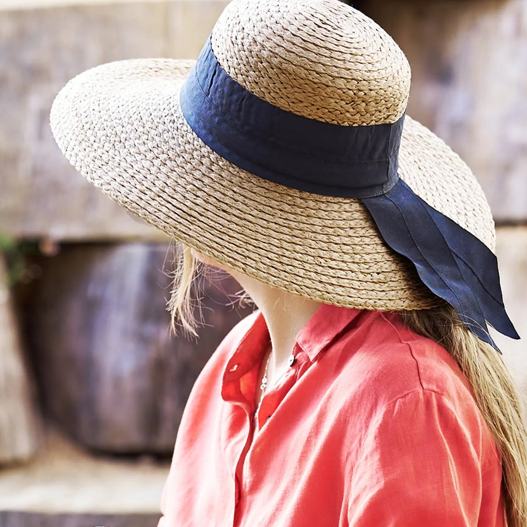 360FIVE Everyday Hat - Dahlia Gardening Chapeau de soleil en paille à large bord pour femme