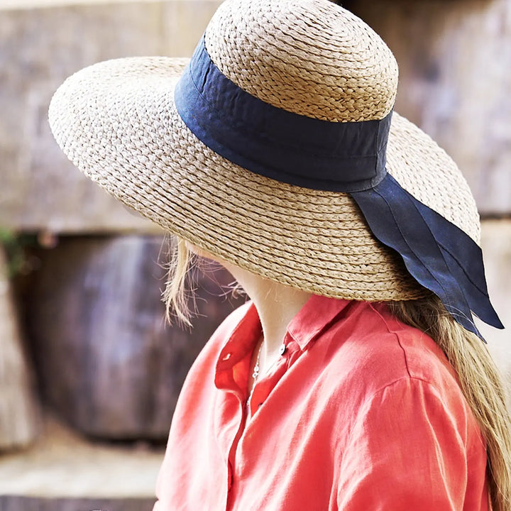 360FIVE Everyday Hat - Dahlia Gardening Chapeau de soleil en paille à large bord pour femme