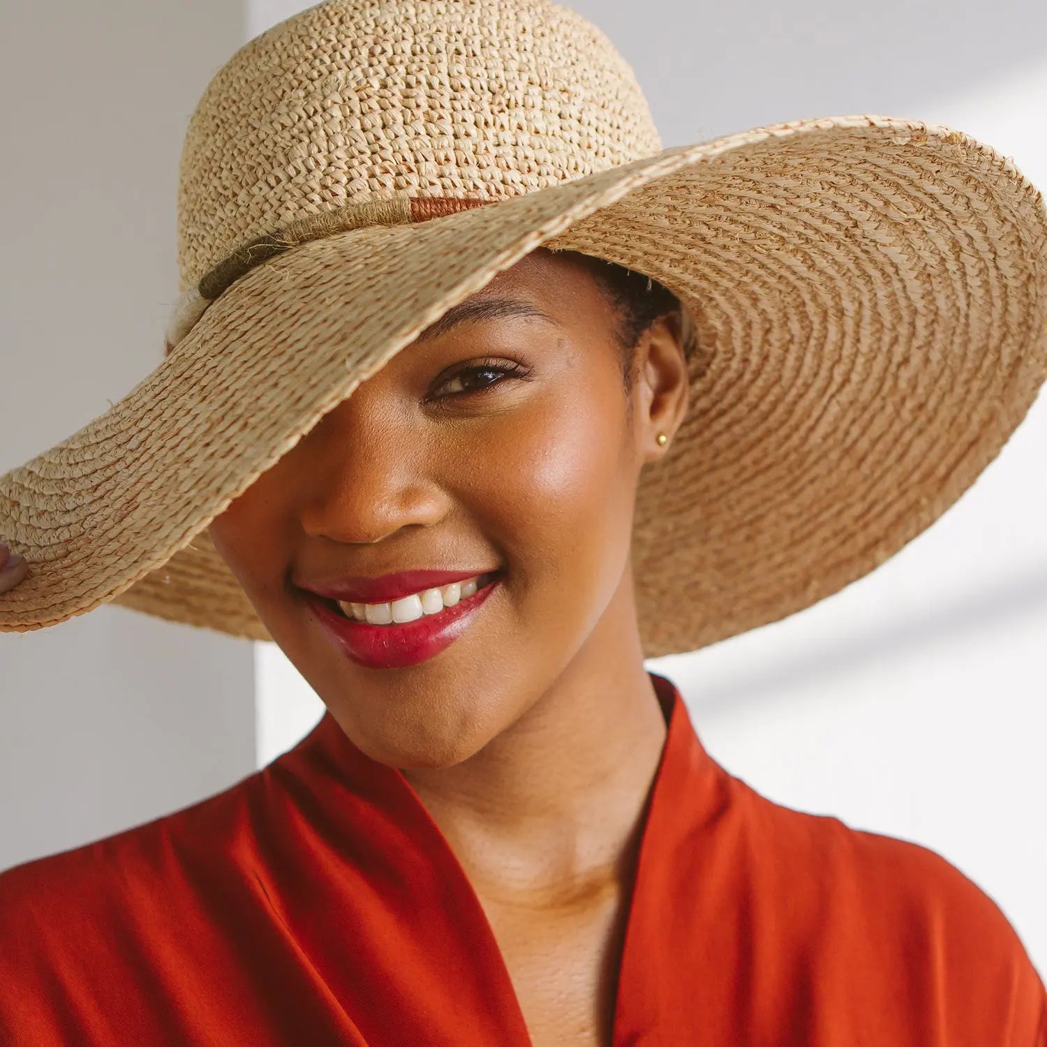 Chapeau de soleil Capeline en raphia Mia