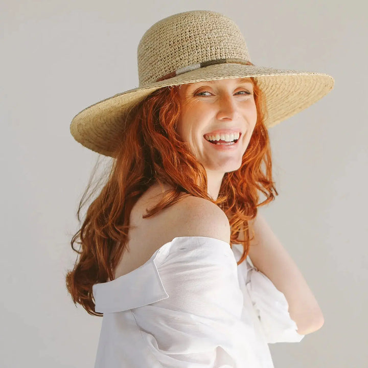 Chapeau de soleil Capeline en raphia Mia