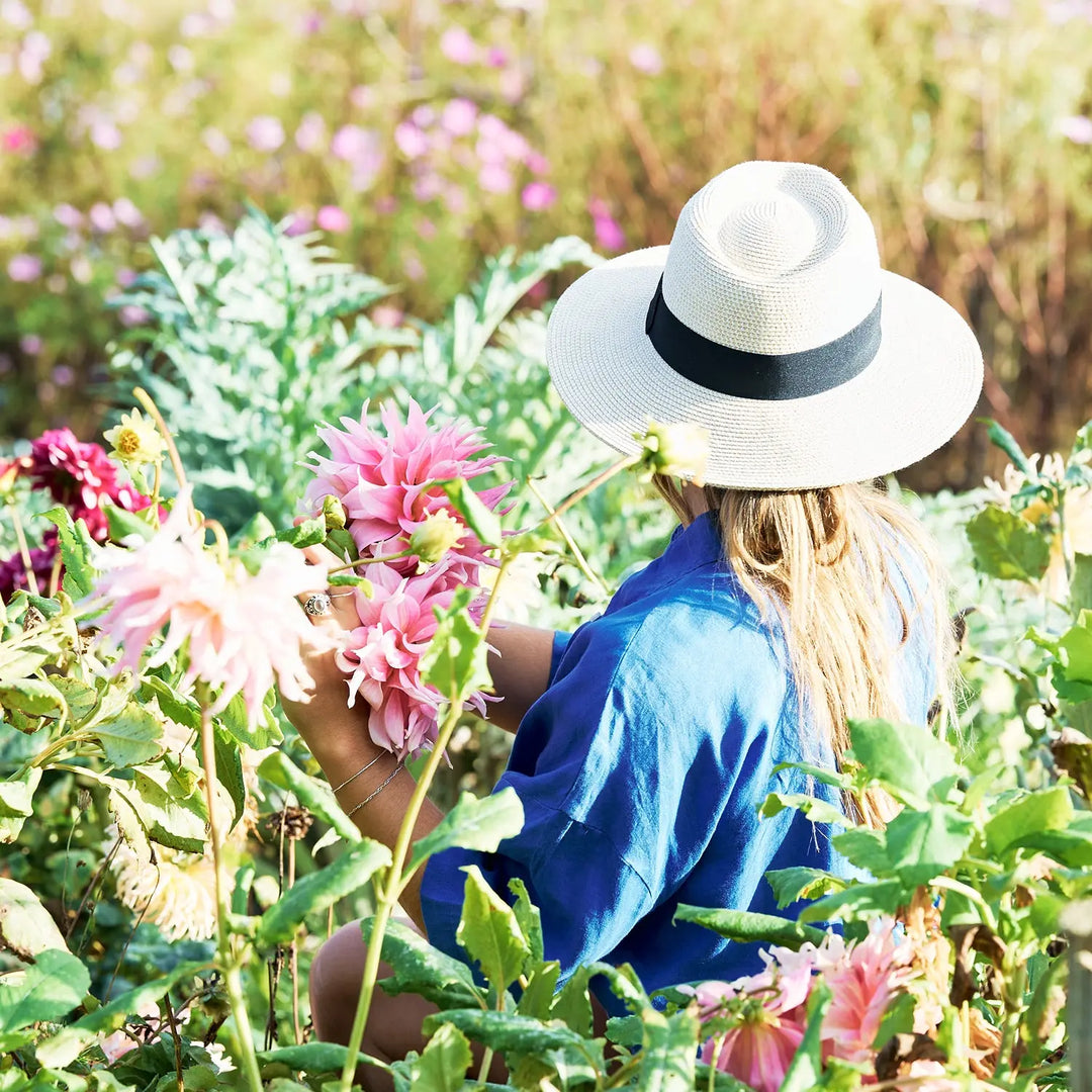 360FIVE Everyday Hat - Chapeau de soleil Yucca Fedora ivoire pour le jardinage