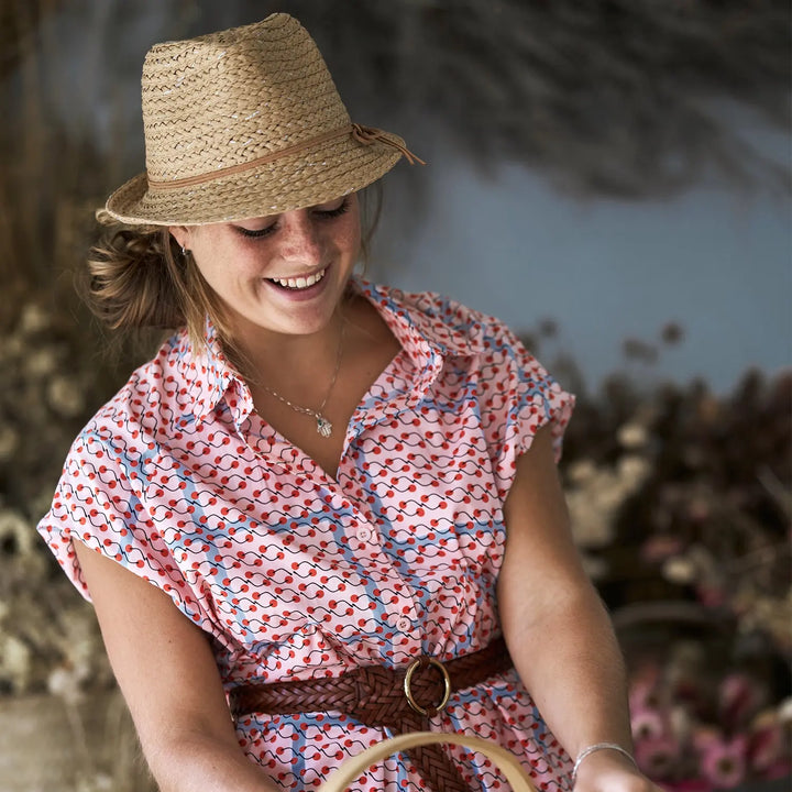 Chapeau de tous les jours 360FIVE - Chapeau de soleil Trilby en paille de jardinage Zinnia pour femmes